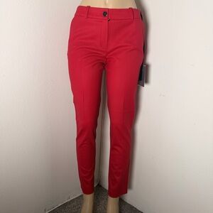 Marcell Von Berlin Red Statement Slim Tailored Pants | NWT Designer Trousers |